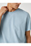 Basic T-Shirt Slim Fit Crew Neck Short Sleeve Cotton - 5