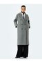 Long Double Breasted Oversize Cashmere Coat with Pockets - 3