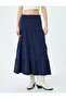 High Waist Oversize Layered Flounce Midi Skirt - 3