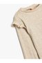 Crew Neck Long Sleeve Ruffle Detail T-Shirt - 3