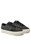 Women's Black Vulc Leather Monogram Sneakers - 4