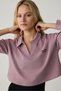Eudora Urbanbeat Women's Polo Neck Placket Long Sleeve Print Detail Dusty Rose T-Shirt - 4