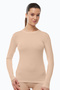 Women's Nude Round Neck Long Sleeve Modal Invisible Bodysuit 182