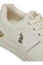 U.S. Polo Assn. Alka 4Fx 101532313 Heel Shiny Embroidered Lace up Flat Shoes - 7