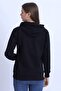 Black Zippered and Hooded Women's Cardigan - 4