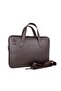 Women's Brown Briefcase 13.6 Inch Laptop Bag - 2