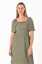 Women's Square Neck Wrap Dress - Comfortable and Modern Fit / Different Color Choices - 2