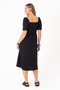 Women's Square Neck Wrap Dress - Comfortable and Modern Fit / Different Color Choices - 6