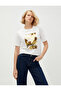 Short Sleeve T-Shirt Zebra Printed V Neck