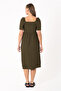 Women's Square Neck Wrap Dress - Comfortable and Modern Fit / Different Color Choices - 4
