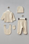 Heart Pattern 5 Piece Newborn Baby Hospital Discharge Bodysuit Set 100% Cotton - 5