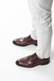 Ndm1001-1 100% Genuine Calf Leather Men's Classic Shoes Lace-Up Stylish Office Business Shoes Brown - 2