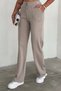 Women's Striped Modal Fabric Pants - Beige - 2
