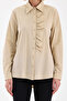 Basic Ruffle Detailed Long Sleeve Women's Shirt - 7