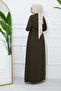 Tesettür Gi̇yi̇m Robali Drawing Belted Ferace Green - 4