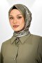 Imported Voile Silk Retro Pattern Shawl - New Collections - Ottomaria Series - Khaki Green - 2