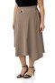 Plus Size Asymmetrical Cut Eyelets Detail Single Pocket Midi Mink Skirt - 7