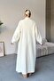 Long Casual Knitwear Cardigan Ecru 8245 - 6