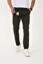 Men's Winter Jogger Slimfit Waist Half Elastic Khaki Fabric Pants - 2