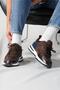 Vios Model Genuine Leather Handmade Brown Men's Sneakers