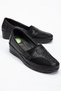 Large Size Genuine Leather Women's Daily Orthopedic Shoes Black Side Stretch