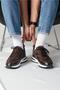 Vios Model Genuine Leather Handmade Brown Men's Sneakers - 5