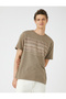 Basic T-Shirt Crew Neck Ethnic Printed Short Sleeve