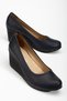 Wedge Sole Faux Leather Orthopedic Navy Blue Black Women's Wedge Heeled Shoes - 2