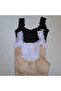 Women's 3-Piece Cotton Bamboo Lace Gathered Comfortable Half Tank Top Plus Size Strap Bra