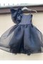 Black Shiny Ruffle Detail Single Sleeve Girl's Party Dress - 6
