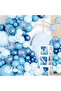 80 Pieces Navy Blue Light Blue White Confetti Transparent Balloon, Metallic Pastel Mixed Quality Balloon Set - 4