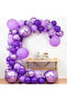 10 Pieces Lilac - Purple - White - Balloon Set with Transparent Confetti, Balloon Quality - 3