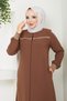 Hijab Clothing Sports Ferace Ribbed Sleeve Stripe Piping Stitched Crepe Fabric - 9