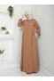 Tesettür Gi̇yi̇m Mevlana Sports Ferace Sleeves with Pleats, Buttons, and a Pleated Pocket on the Back with a Cover - 7