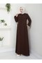 Tesettür Gi̇yi̇m Mevlana Sports Ferace Sleeves with Pleats, Buttons, and a Pleated Pocket on the Back with a Cover - 7