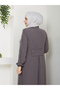 Tesettür Gi̇yi̇m Mevlana Sports Ferace Sleeves with Pleats, Buttons, and a Pleated Pocket on the Back with a Cover - 4