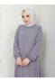 Tesettür Gi̇yi̇m Mevlana Sports Ferace Sleeves with Pleats, Buttons, and a Pleated Pocket on the Back with a Cover