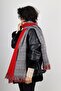 Women's Red Winter Double Sided Plaid Pattern Wool Scarf - 2