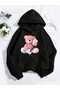 Unisex Pink Bear Printed Sweatshirt