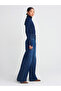 1268 Turtleneck Sleeve Drop Sweater-Navy Blue - 4