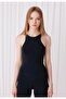 Women's Black Color Zero Sleeve Sports Crop Blouse - 5