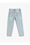 Cotton Denim Trousers with Adjustable Elastic Waist - 2