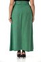 Plus Size Front Slit Ornamental Lacing Detail Bag Pocket Green Midi Skirt - 3