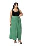 Plus Size Front Slit Ornamental Lacing Detail Bag Pocket Green Midi Skirt