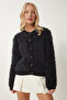 Soft Bearded Knitwear Cardigan Black Lmx0072