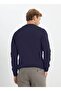Hexagonal Classics Men's Indigo Cotton Standard Fit Regular Fit Polo Neck Dobby Knitwear Sweater - 5