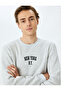 Crew Neck Embroidered Slogan Sweatshirt - 2
