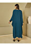 Round Neck Batwing Sleeves Jalabiya with Piping Detail - 4