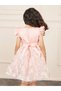 Butterfly Embroidery Bow Detail A-Line Dress with Tie Up - 4