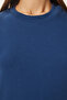 Cotton Basic Knitted T-Shirt Cobalt Blue Lag0001 - 3